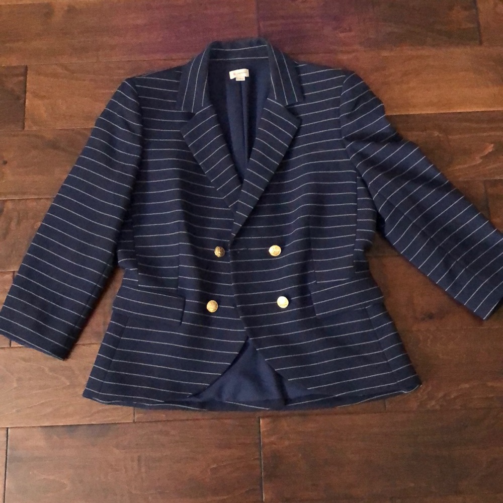 Cropped Striped Blazer